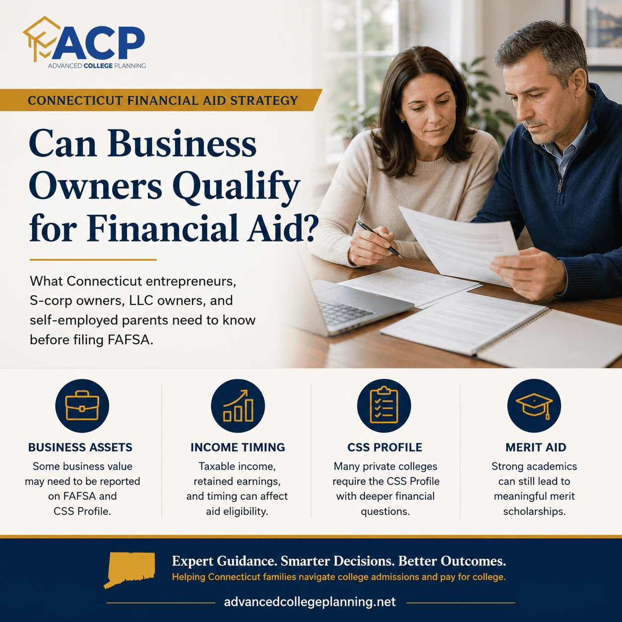 Can business owners qualify for financial aid FAFSA and CSS Profile guide for Connecticut families